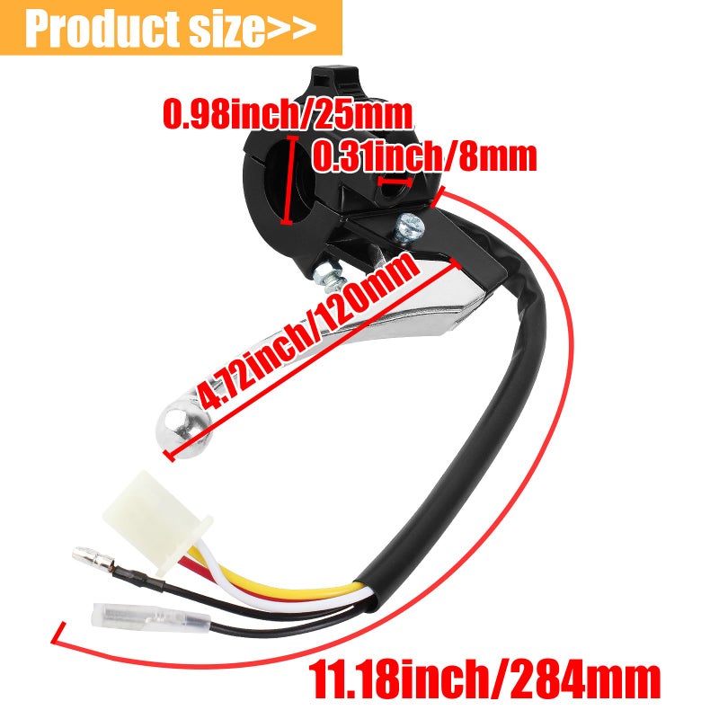 QAZAKY مجموعة مقبض تسريع QAZAKY مع مفتاح بدء تشغيل وكابل خنق لمقود دراجة ياماها PW50 PY50 بي وي Y-Zinger للدراجات النارية والدراجات الترابية مع ذراع الفرامل الأيسر والأيمن - Image 4